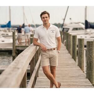 Vintage 90s Spider Bay Marina Little Current Polo Shirt, White Single Stitch, XL